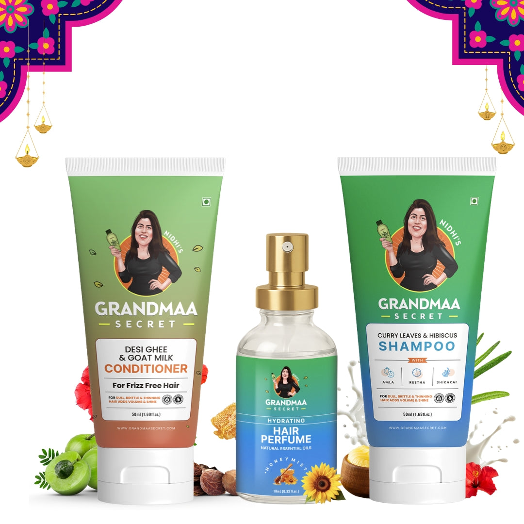 Hair Care Combo Pack with Shampoo, Conditioner & Perfume