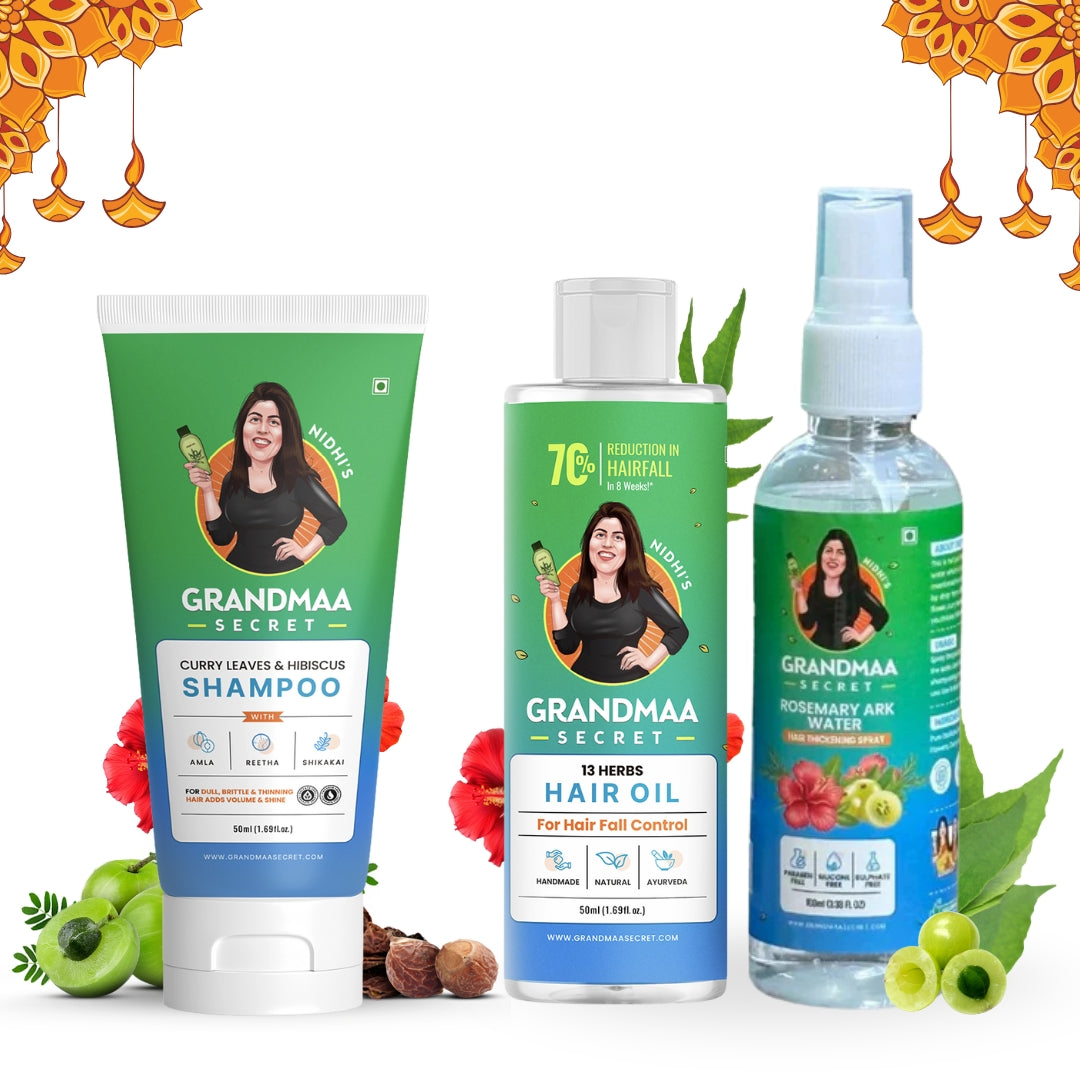 Hair Care Gift Packs with Shampoo, Oil & Hair Mist