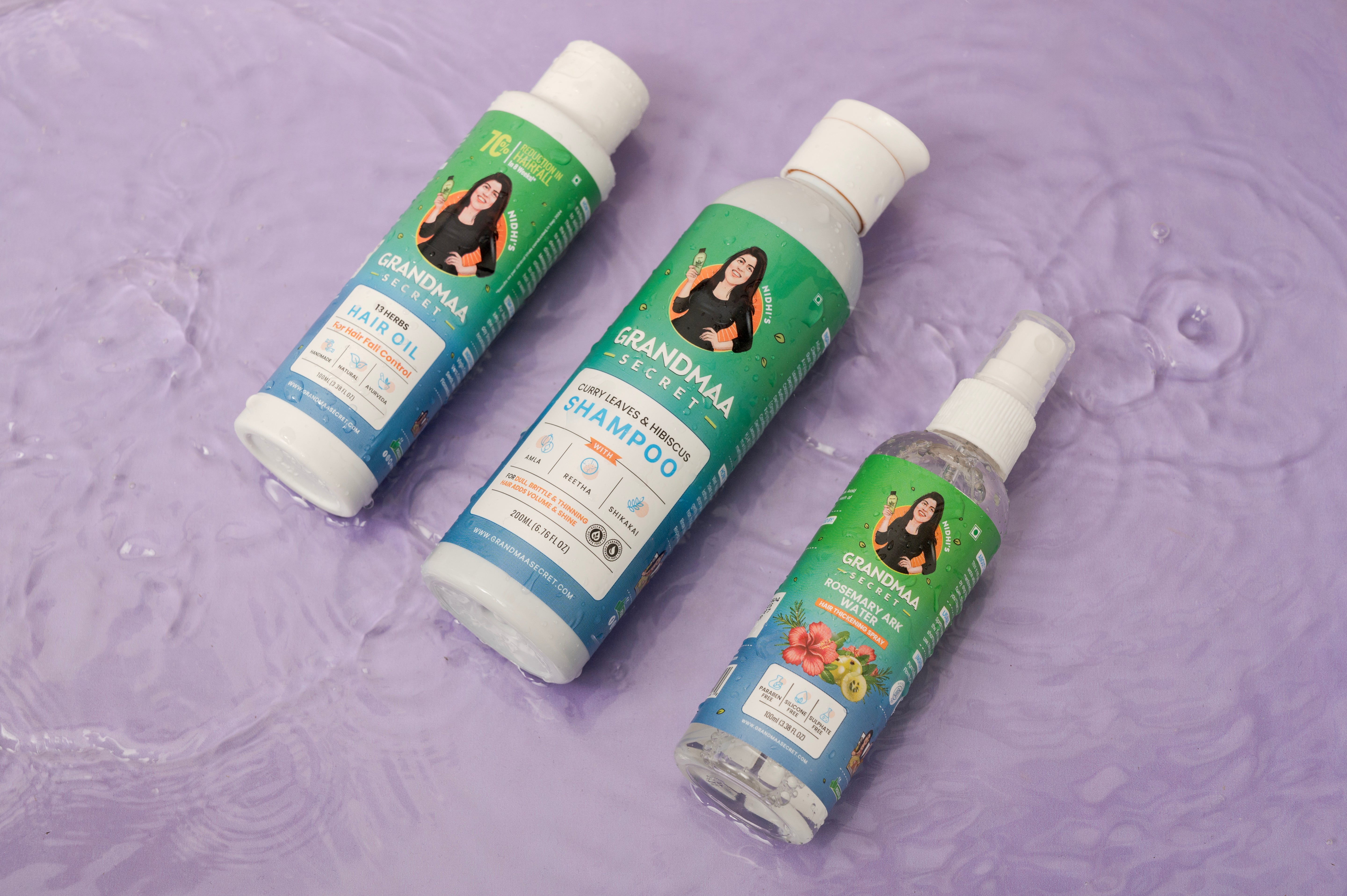 Thick Hair Combo with 13 Herbs Hair Oil, Shampoo & Rosemary Ark - grandmaasecret.com