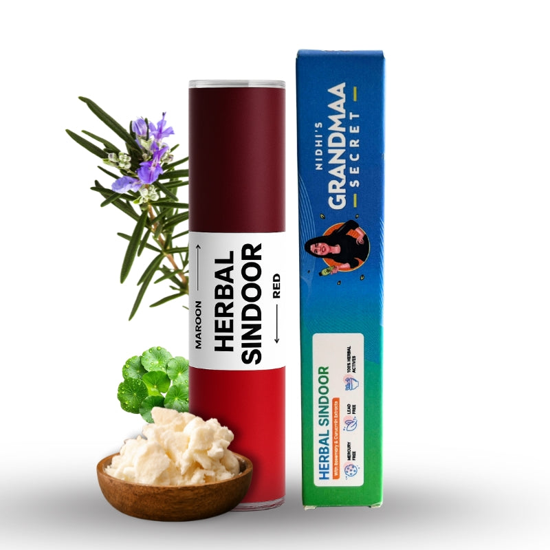 Herbal Sindoor with Rosemary & Curcumin Extracts - Non Itchy - Hand Made - Toxin Free - Dual Liquid Sindoor Red & Maroon Colour - 5ml (2.5mlx2)