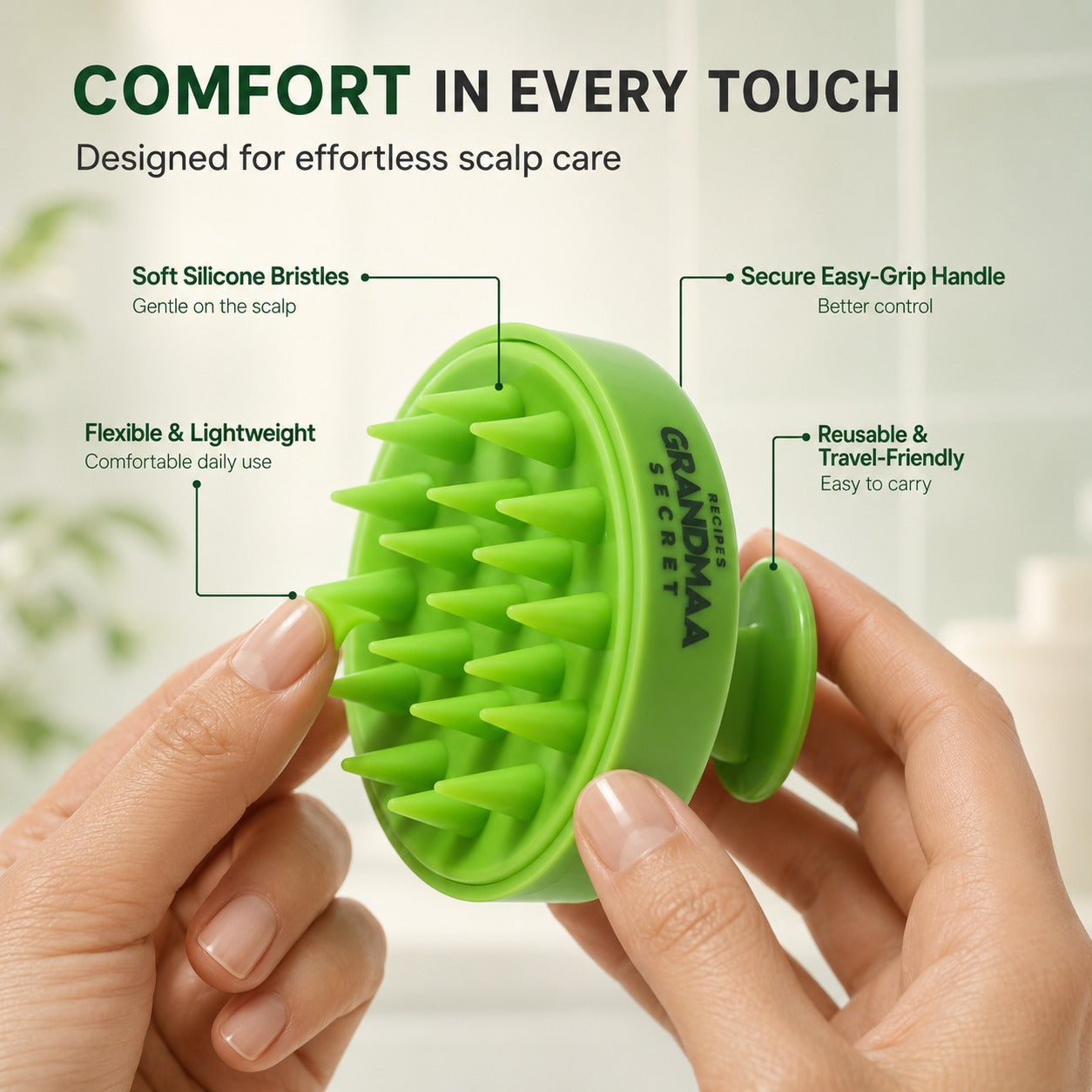 Silicon Smooth Scalp Massager 1pc