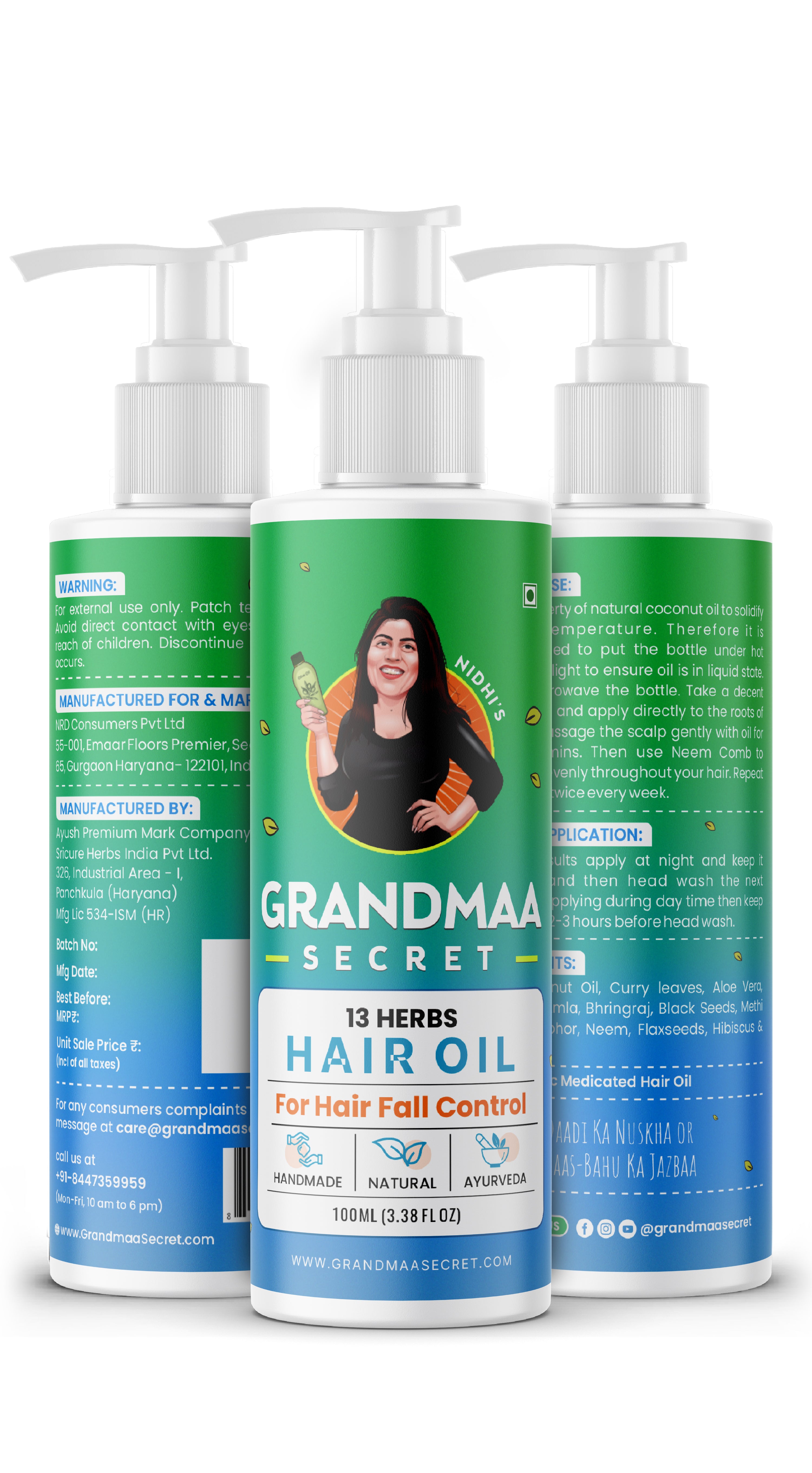 13 Herbs Hair Oil for Hair Fall Control - 100mL