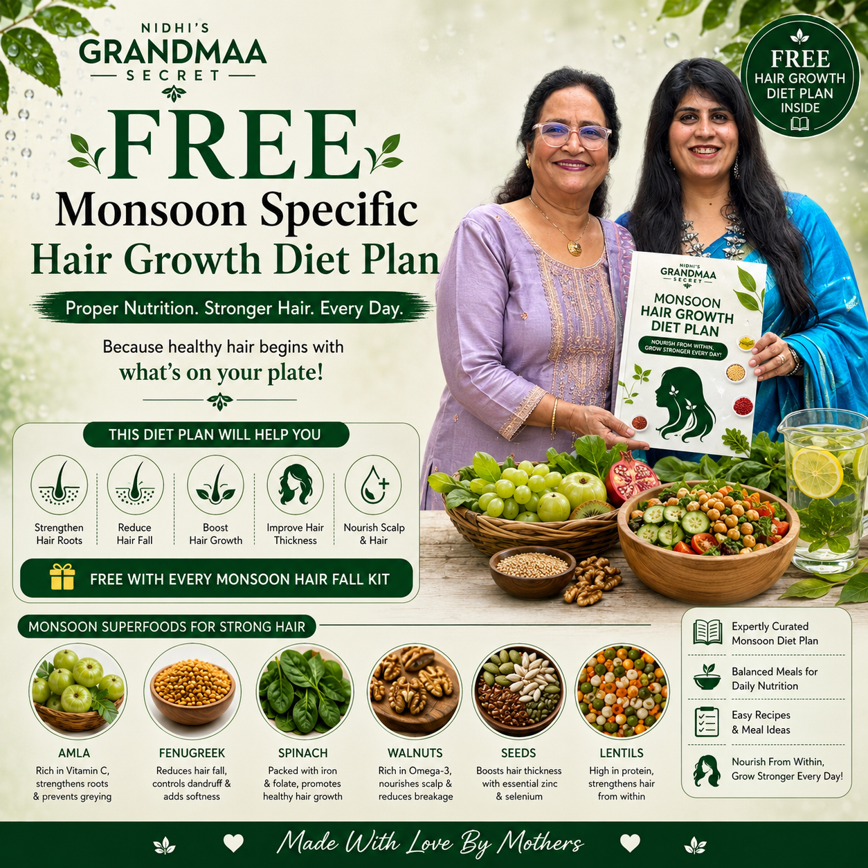 Monsoon Hair Fall Control Kit | 3 Step Hair Care Routine to Control Seasonal Hair Fall