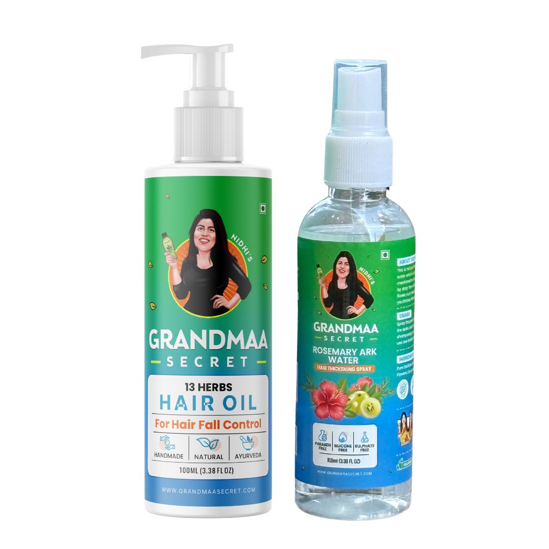 Hair Growth Combo with 13 Herbs Hair Oil and Rosemary Ark Water Hair Mist - 2 Pc