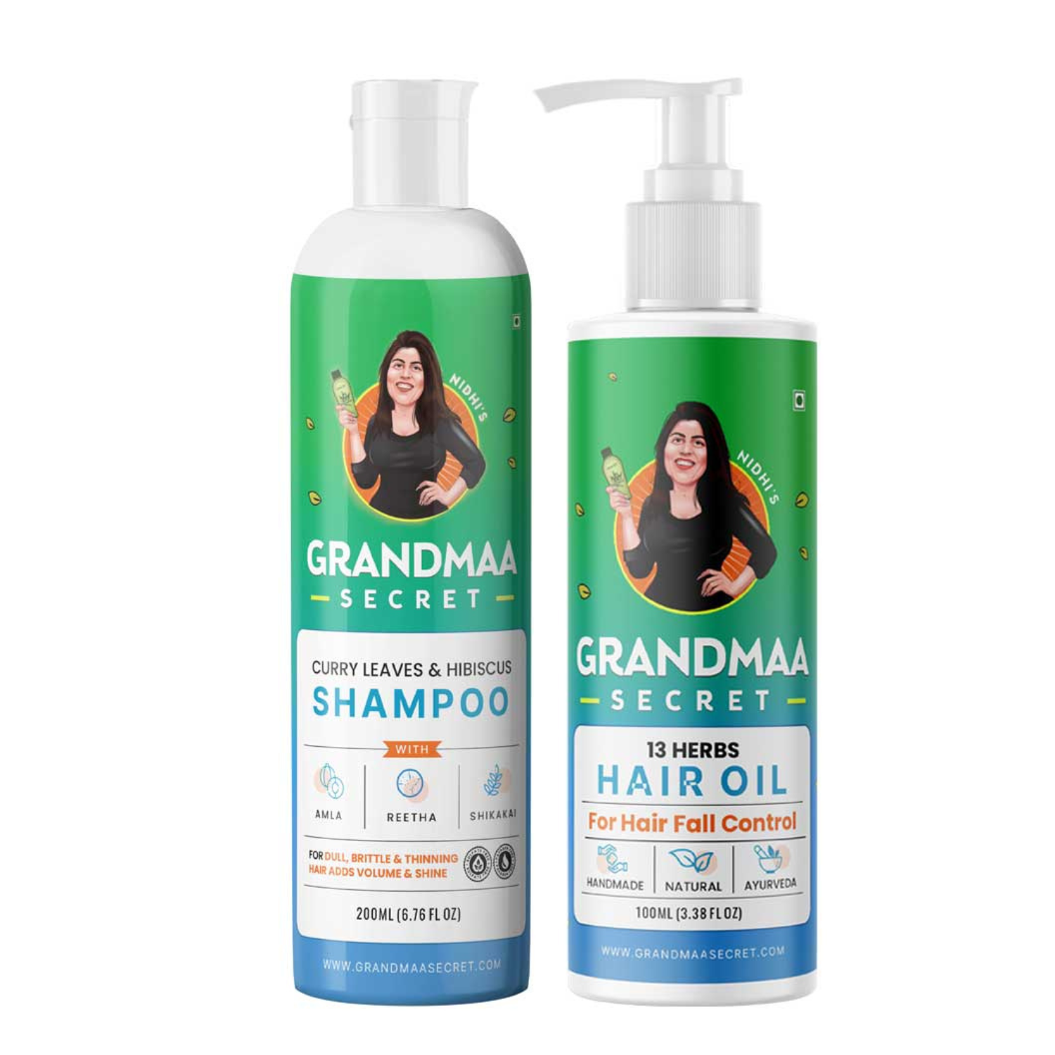 Hair Oil & Shampoo Combo for Hair Fall Control - grandmaasecret.com