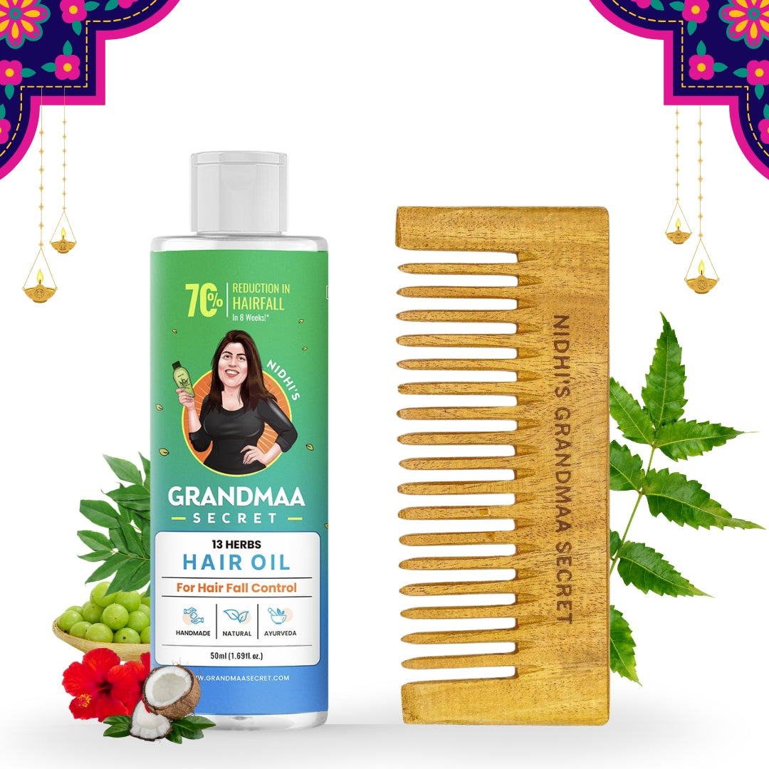 Hair Oil and Comb Combo