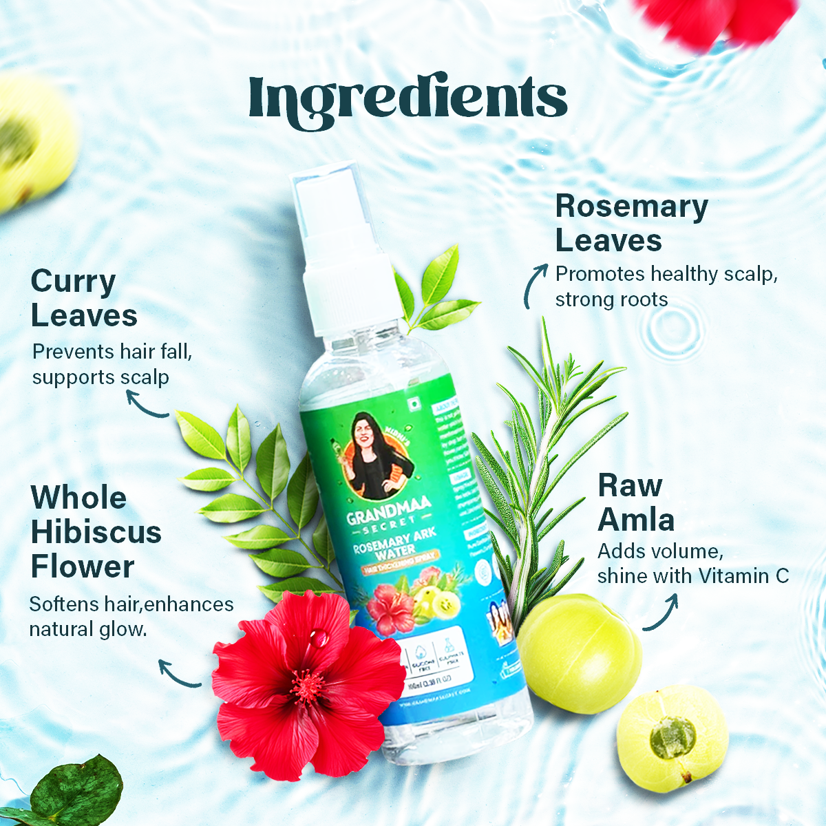 curry leaves hair spray , hibiscus hair spray , amla hair spray for hair growth , vitamin c hair spray